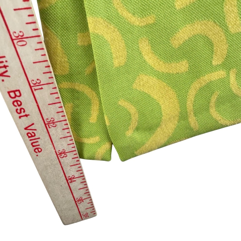 Zara Green Yellow Flared Jacquard Pull On Pant Womens Small 27x33.5 Boho Retro - Picture 4 of 10